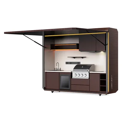 New Arrivals Customized Waterproof Electric Stainless Steel Outdoor Kitchen BBQ Grill with Shed Eco-Friendly & Easily Assembled