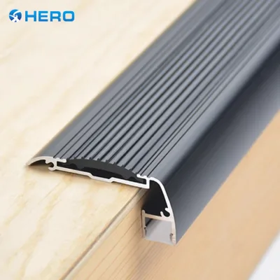 Modern Hero Metal Anti-Slip LED Lighted Stair Nosing Step Profile with Aluminum Construction for Theater Applications
