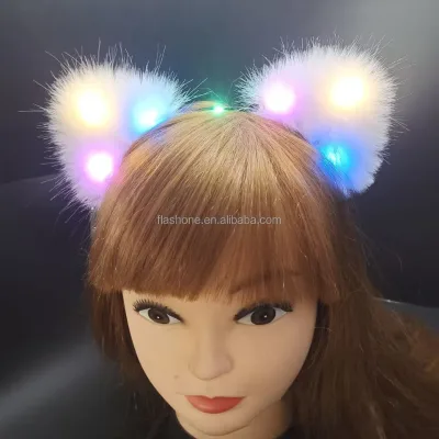 Led Cat Ears Headband Luminous Light Hair Band Flashing Cat Ears LED Cat Ears