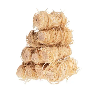 Log-Barn 50pc Natural Eco Wood Firelighters Wood Wool Wax Coated Fire Starters Fireplaces Stoves Pizza Ovens Smokers Camp Fires
