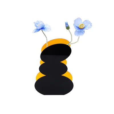 Modern Art Deco Fashionable Colored Flower Vase Plastic Acrylic Wave for Home Decor and Wedding Ornaments