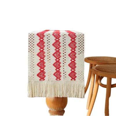 Farmhouse Chic Crochet Lace Embroidered Doily Rustic Print Knitted European Style Table Runner Home Hotel