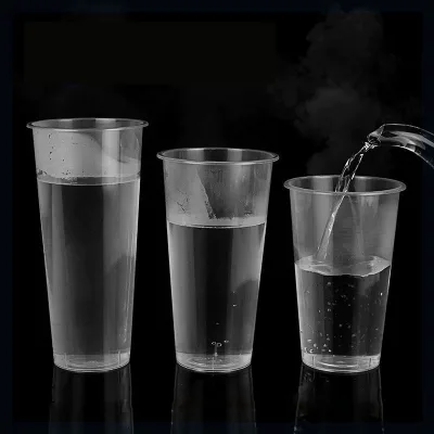 Manufacturer Pp Injection 90mm 95mm Diameter Plastic Cup Commercial Disposable Juice Cold Drink With Arch Cover Plastic Cup