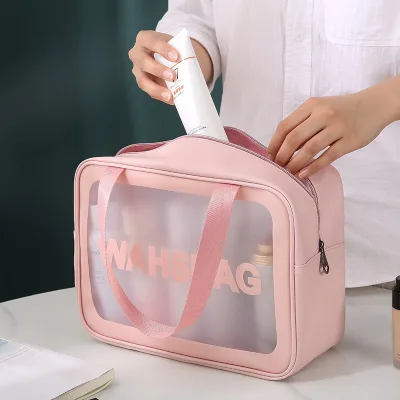 Women's Fashion PVC Makeup Bag Set Wholesale Travel Cosmetic Case with Zipper Closure