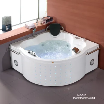 Acrylic material Fan-shaped White color Villa/Hotel Whirlpool massage bathtub wholesale price Guangdong China factory