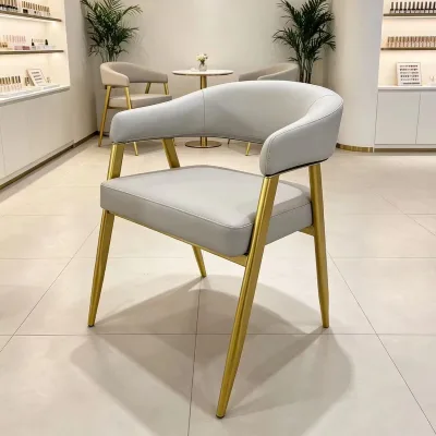 Grey Ergonomic Guest/Office/Hotel Chair with Metal Legs Waterproof PU, Custom Colors Commercial Seating