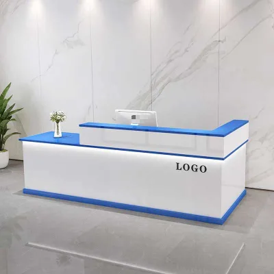 Funroad New Trends Shop Beauty Salon Spa Brown Wood Diamond Office Front Counter Design Reception Desk