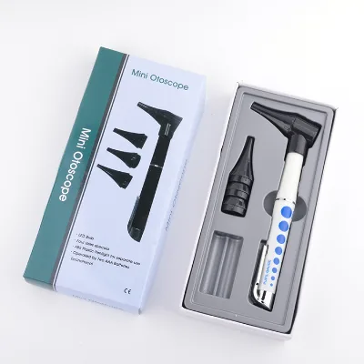 OEM Hospital Medical ENT Diagnostic Device LED Bulb Yellow White Light Electric Ear Examination Otoscope With Four Sizes Specula