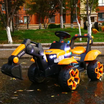 High-quality Four-wheeled Electric Toy Car Children's Excavator Simulation Tool Suitable for Playing on the Land