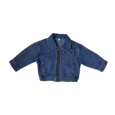 Korean Version of Autumn New Children's Heavy Industry Soft Cowboy Zipper Jacket for Boys and Girls Fashion Jacket
