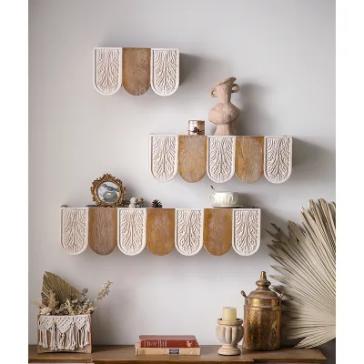 Farmhouse Vintage Retro Decorative Wood Wall Shelf Home Decor Wall & Display Shelves Antique Home Decorations