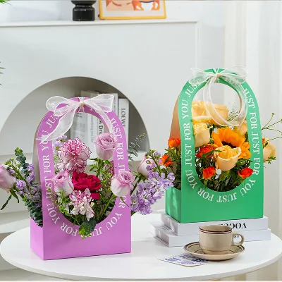 Floral Arrangement Bouquet Gift Paper Bag Wholesale Florist Valentine Small Packaging Flower Bags