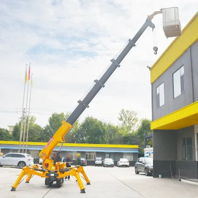 Compact Crawler Spider Crane Hydraulic Telescopic Boom for Confined Space Glass Installation Material Lifting Work