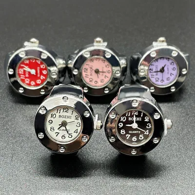 2026 Silver Simple Number Glitter Student Accessories Gifts Male Fashion Finger Clock Ring Watch