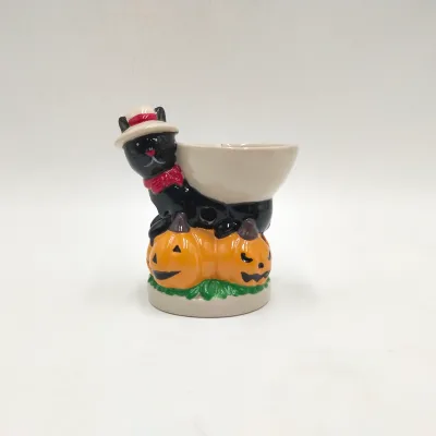 Halloween Indoor Aromatherapy Decoration Creative Home Crafts Ceramic Incense Burner Pumpkin Shape Electric Power Wax Container
