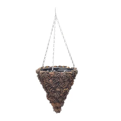 Woven Cone-Shaped Hanging Baskets Wall Planters for Indoor Decor