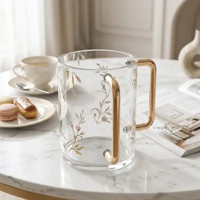 Creative Acrylic Jewish Handwashing Cup Double Handle Transparent Jewish Ritual Handwashing Cup Religious Etiquette Supplies