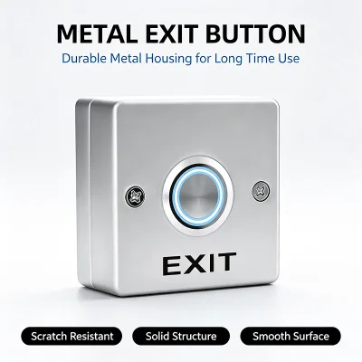 Zinc Alloy Anti Vandal Exit Button LED Indicator Flush Mount Door Release Button DC12V 24V for Access Control System