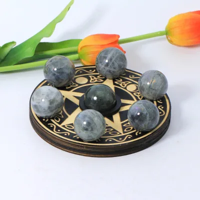 DIY Crystal Sphere Natural Labradorite Ball Crystal Healing Stone Purple Labradorite Crystal Ball Sphere for Hot Sales