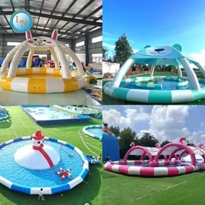 Heavy Duty Large Inflatable Aqua Park Water Playground with Multiple Slides and Climbing Structures