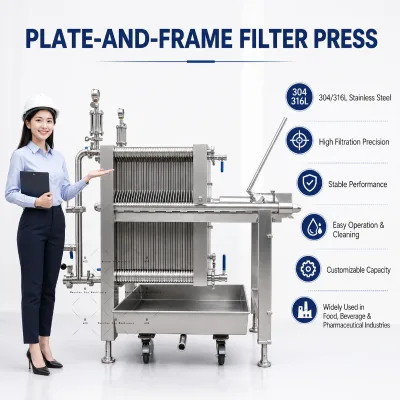 Plate and Frame Pressure Edible Oil Filter Machines With Control Panel