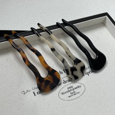 Custom Cellulose Acetate Wavy French Hairpin With Wholesale Chinese Handmade Hairpin Hair Stick Pin Hair Accessories