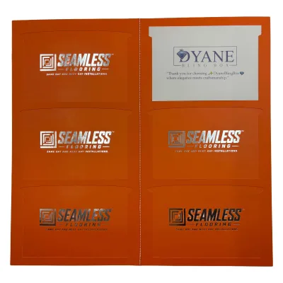 175x332mm Custom Die Cut Folded Card 250g White Board Double Side Matte Film Silver Foil Logo