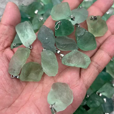 Natural Agate Raw Crystal Rainbow-Hued Pendant for DIY Necklaces and Apparel CharmsWholesale