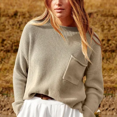 Custom Crochet Sweater Design Mujer Manufacturers Oversized Pullover Knitted Sweater Women 2025