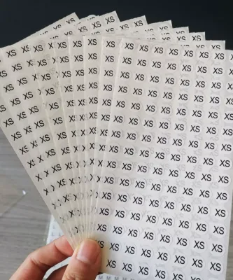 Custom Size Labels for Garment Accessories, Self-Adhesive Stickers S/M/L/XL Letters & Numbers, Round/Square Shapes, Customizable