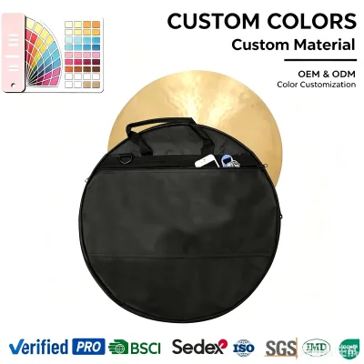 2026 BSCI Durable Portable Large Capacity Travel Drum Cymbal Set Storage Bag with Polyester Water Resistant Soft Carry Design