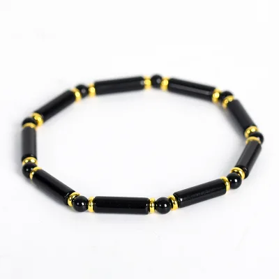 Fashion Jewelry Bamboo  Natural Stone Amethyst Bracelet Anxiety Relief Protection Adjustable Beaded Bracelet