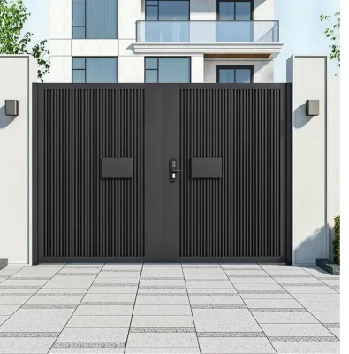 Villa & Garden Modern Aluminum Alloy Automatic Casement Door with Water Resistant Feature Side Opening for Courtyard Entry