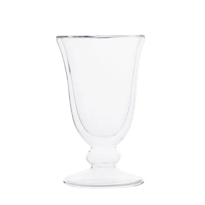 Gold rim double walled wine glass borosilicate glass cocktail glass cup