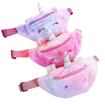 Kawaii Customized Plush Coin Bag Unicorn Children's Bag Girl Unicorn Cute Chest Bag