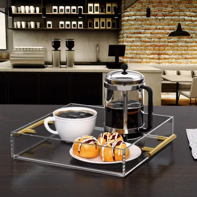 Professional Manufacturer Clear Acrylic Serving Tray Custom Size Acrylic Transparent Luxury Toilet Tray