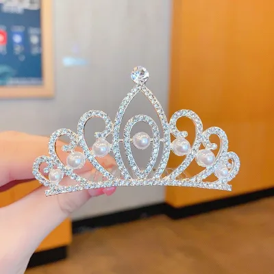 Fashion Alloy Comb Hairpin Crown Rhinestone Crystal Wedding Festival Performance Hair Accessories Wholesale