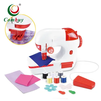 Electric Plastic Toy Sewing Machine for Girls Ages 7-12+ Mini Play Kit