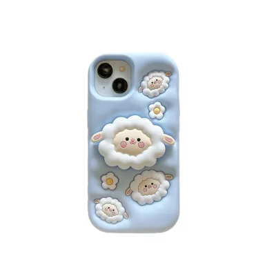 New Design Cute Animal 3D Cartoon Soft Silicone Rubber Case for iPhone 14 15 16 17Pro Max With Kickstand for Cute iphone case