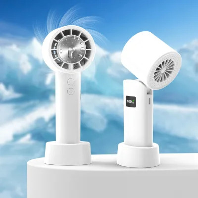 TYPE-C 3000Mah Portable 5 Speed Mini Folding Refrigeration Handheld Fan Suitable for Travel Camping Outdoor Activities for Gift