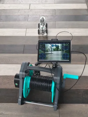 DN150mm 4K Pipeline Inspection Crawler Robot Remote Control Durable 600M Cable Liftable Rotatable Dual Lens IP68 Waterproof