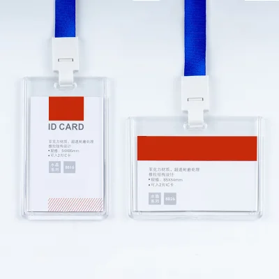 Hot Selling Fashion Waterproof Portable Acrylic Two-Sided ID Card Holder Name Badge Holders Metal Buckle Business Customizable