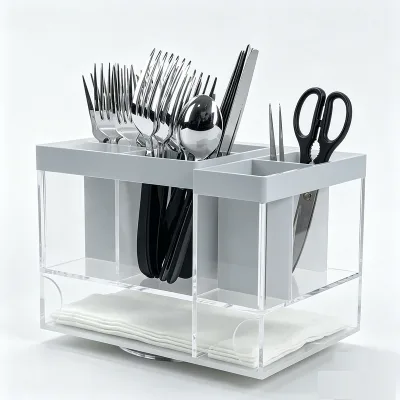 Custom Modern Clear Acrylic Kitchen Knife Display Stand High-end Eco-Friendly for Desktop Cutlery Organizer Fixed Blade