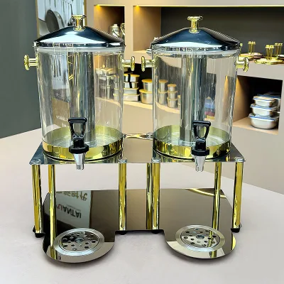 8/16L Korean Gold Drink Dispenser Hotel Restaurant Equipment Commercial Juicer Dispenser Ice Cool Coffee Beverage Dispenser