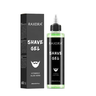 Private Label Shaving Cream Gel Natural Men's Beard Care Products With Aloe Vera Vitamin E Male Soothing Shaving Gel for Men