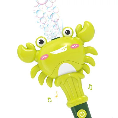New Design Electric Crab Bubble Machine Cute Animal Bubble Stick Toys for Kids Playing Bubble Blower Wand with Music and Lights