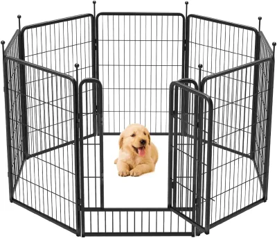 Rollick Dog Playpen for Indoor, Yard, RV Camping, 40 Inch 8 Panels for Medium and Large Dogs Patented