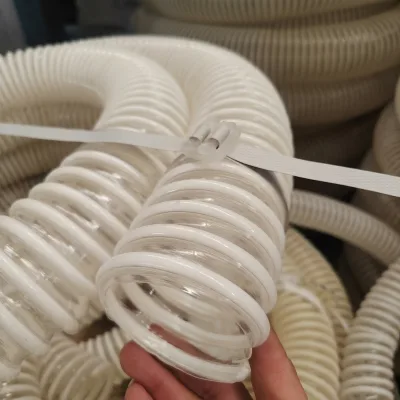 PU Polyurethane Air Steel Wire Hose Wood Working Cutting Engraving Machine Telescopic Transparent Wood Shavings Vacuum Hiabrub