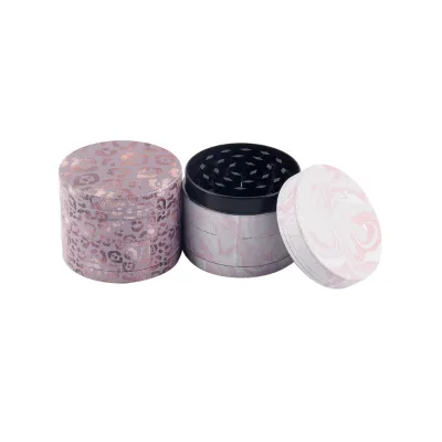 Zinc Alloy UV Print Pink Girls Cigarettes Lighters Smoking Accessories 4 Layer Mini Spice Metal Tobacco Herb Grinder