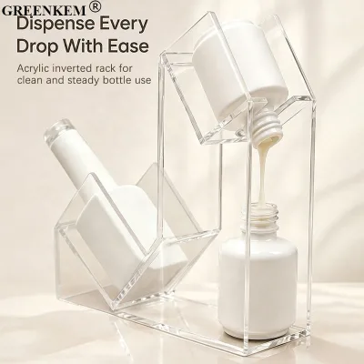 Clear Acrylic Nail Gel Polish Inverted Holder Desktop Storage Organizer Nail Polish Bottle Display Stand